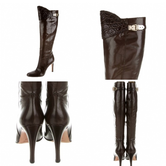 TOM FORD FOR GUCCI RARE ALLIGATOR KNEE HIGH BOOTS! - Picture 5 of 6